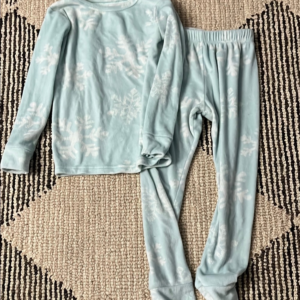Cozy Blue Snowflake Kids Pajamas